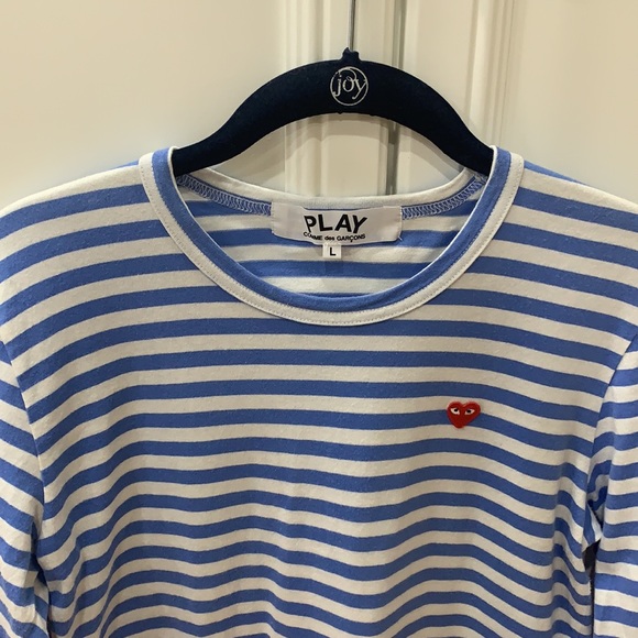 COPY - Comme Des Garçons Play Striped T-shirt - Picture 2 of 8